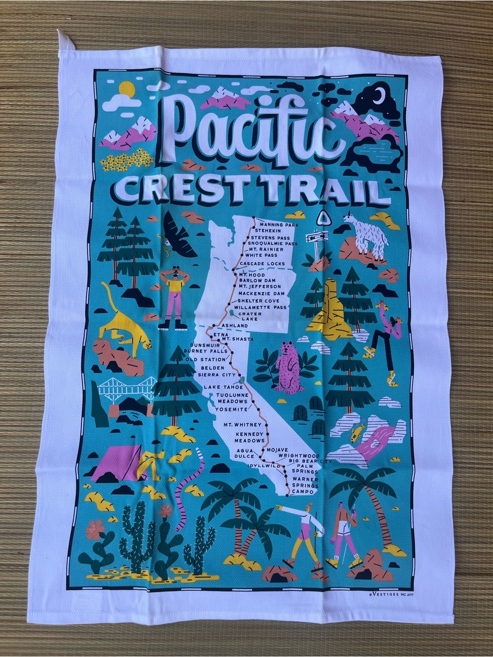 Pacific Crest Trail Decorative Towel Tea Towel Kitchen Towel Wall Hanging